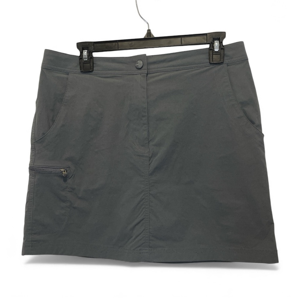 L.L Bean Comfort Trail Gray Mini Stretchy with pockets Skort size 10